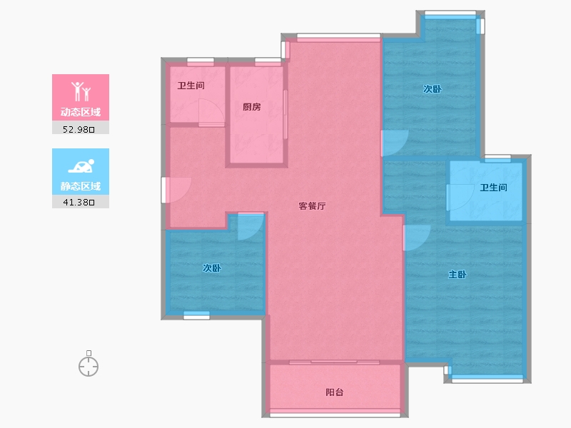 浙江省-嘉兴市-秋江花苑-86.00-户型库-动静分区