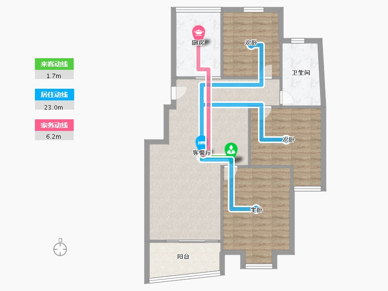 江苏省-无锡市-红山花园-89.00-户型库-动静线