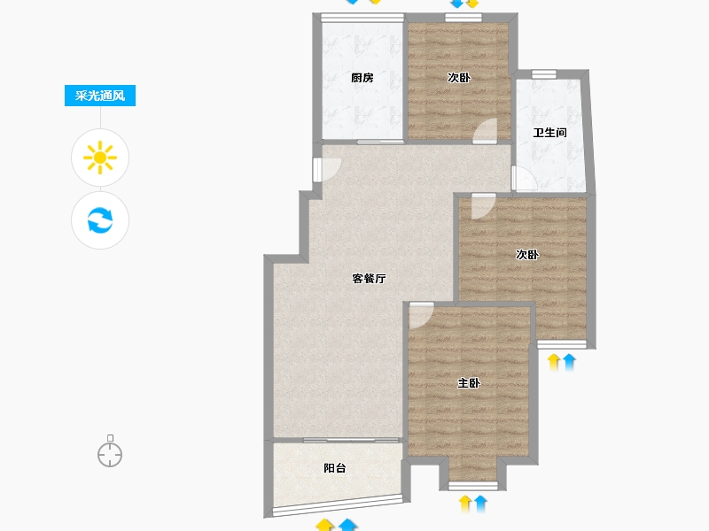 江苏省-无锡市-红山花园-89.00-户型库-采光通风