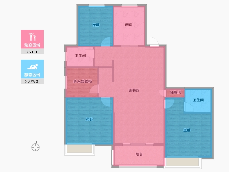 江苏省-盐城市-荷塘月色-115.00-户型库-动静分区