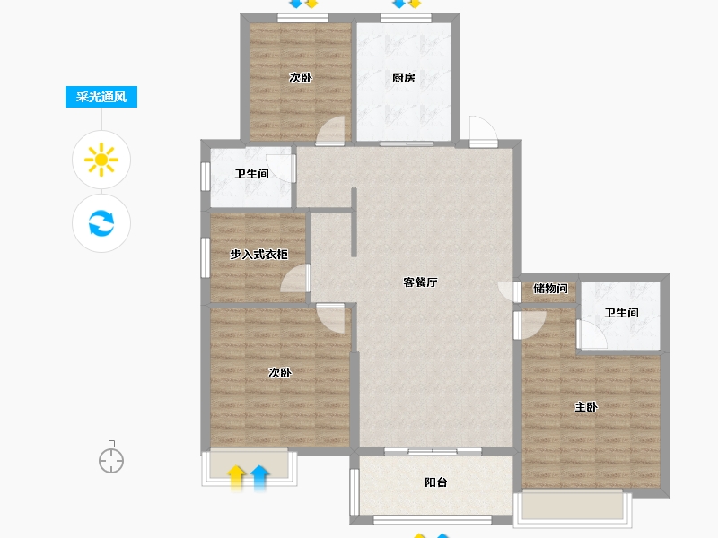 江苏省-盐城市-荷塘月色-115.00-户型库-采光通风