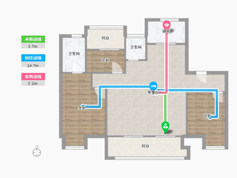 江苏省-无锡市-蓝光雍锦里-93.64-户型库-动静线