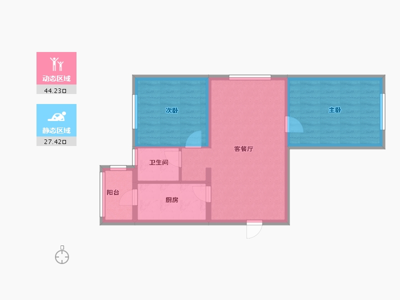 黑龙江省-哈尔滨市-福汇东方-64.00-户型库-动静分区