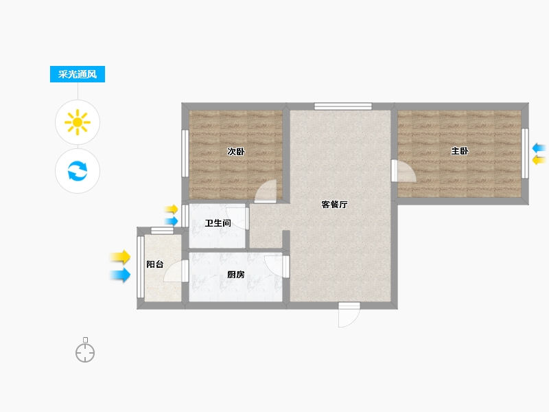 黑龙江省-哈尔滨市-福汇东方-64.00-户型库-采光通风