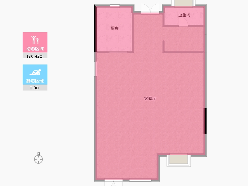 湖南省-湘潭市-碧桂园黄金时代-114.25-户型库-动静分区