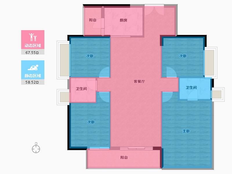 广东省-中山市-华鸿璟悦轩-115.99-户型库-动静分区