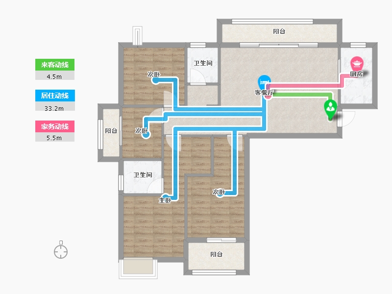 福建省-三明市-康城雅居-106.53-户型库-动静线