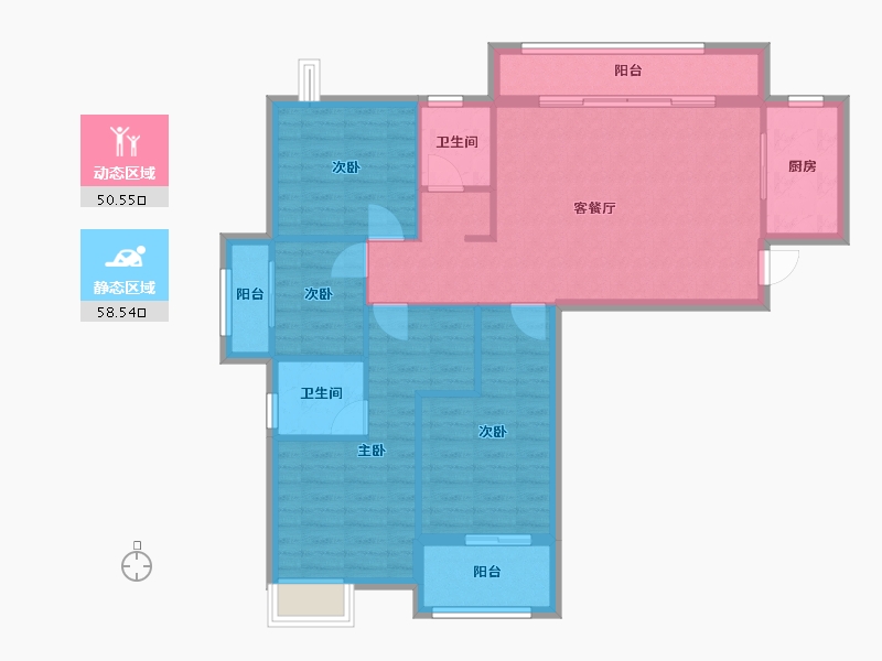 福建省-三明市-康城雅居-106.53-户型库-动静分区