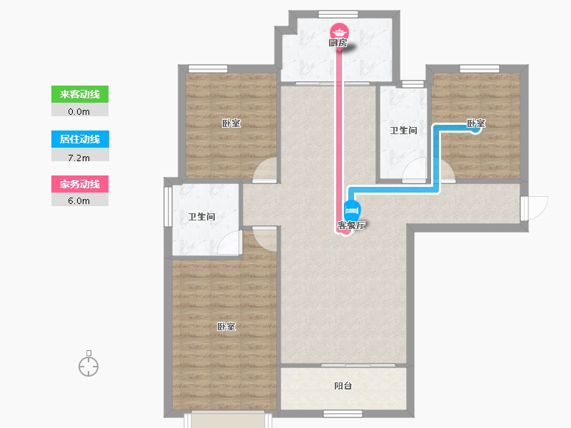 陕西省-咸阳市-金科世界城-100.67-户型库-动静线