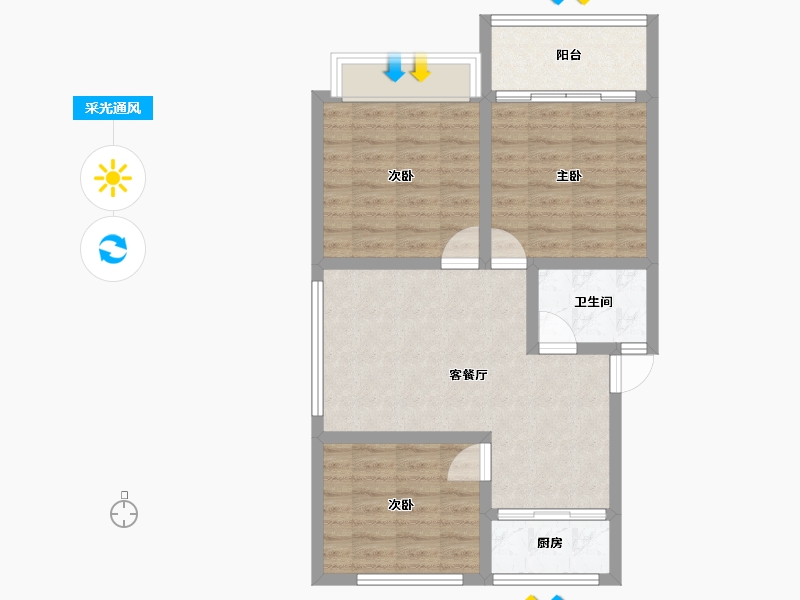 江苏省-宿迁市-人和小区-71.00-户型库-采光通风