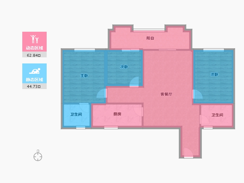 浙江省-嘉兴市-乍浦中山花苑-96.01-户型库-动静分区