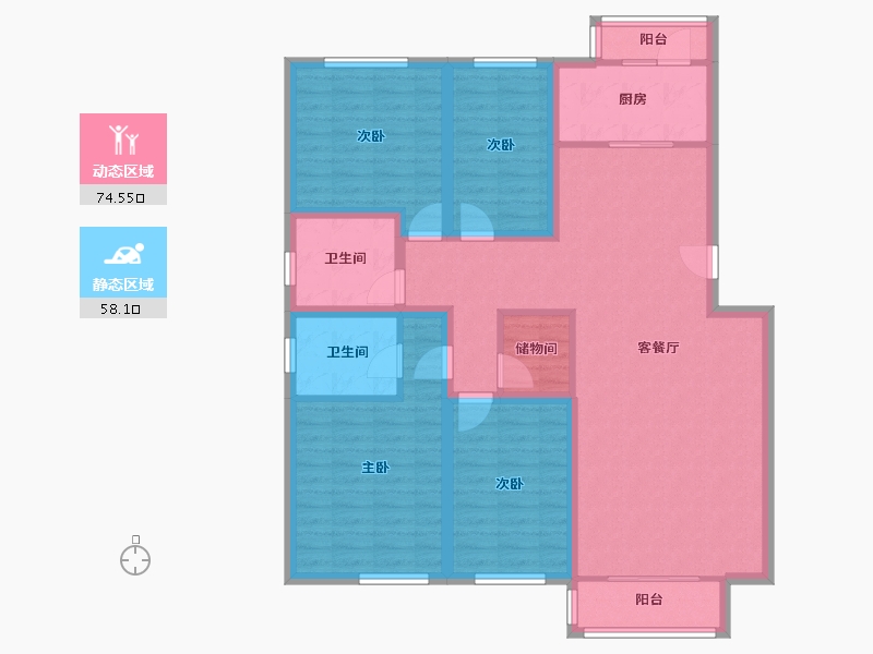 北京-北京市-清岚花园-118.53-户型库-动静分区