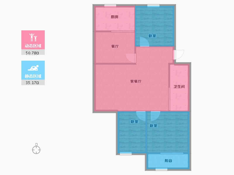 陕西省-咸阳市-秦宝小区东区-78.58-户型库-动静分区