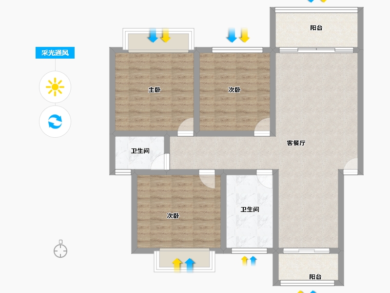 江苏省-宿迁市-人和小区-94.00-户型库-采光通风