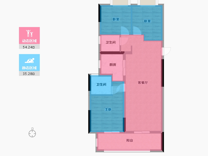 湖北省-宜昌市-万科 宜翠锦城-88.00-户型库-动静分区