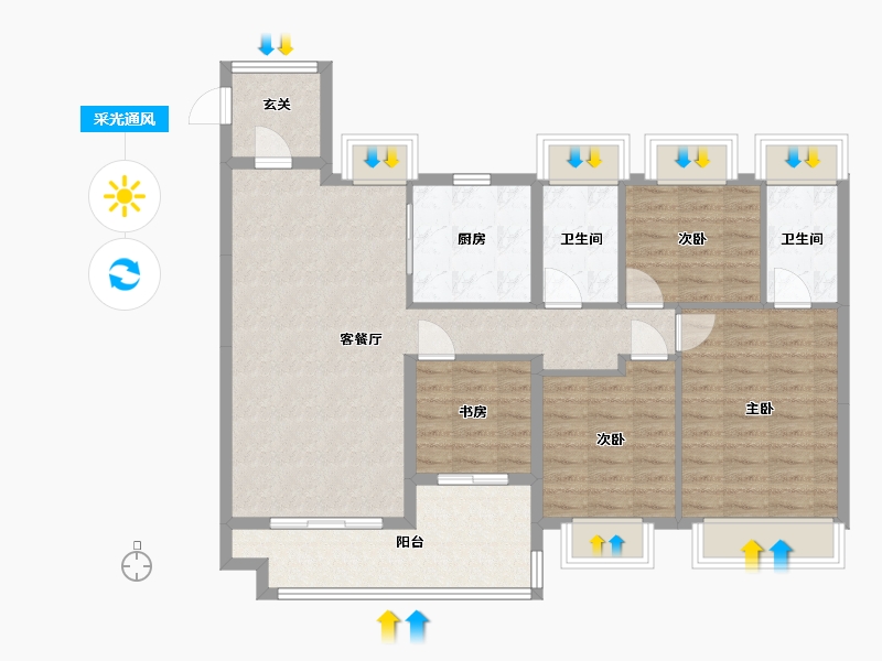 广东省-佛山市-建发和鸣-102.40-户型库-采光通风