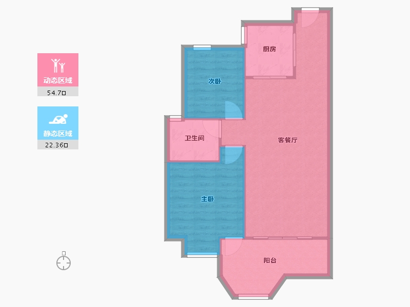 浙江省-嘉兴市-秋江花苑-70.69-户型库-动静分区