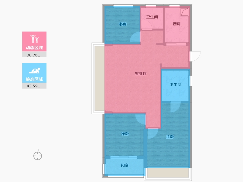 浙江省-杭州市-保利和者时光印象府-86.30-户型库-动静分区