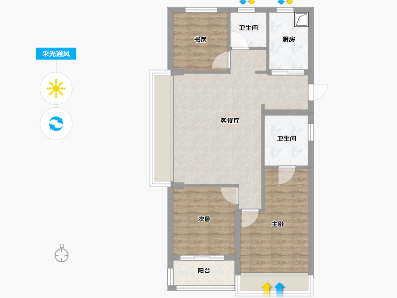 浙江省-杭州市-保利和者时光印象府-86.30-户型库-采光通风