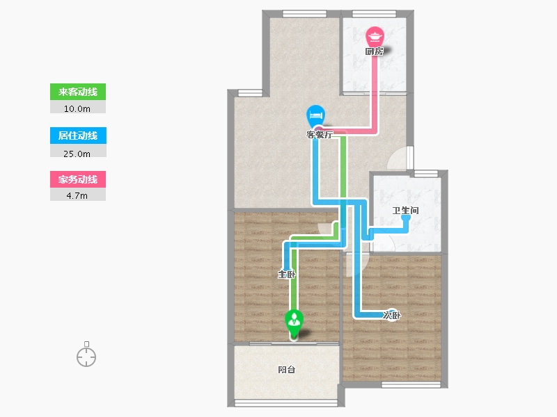 江苏省-无锡市-新桥花园-86.00-户型库-动静线