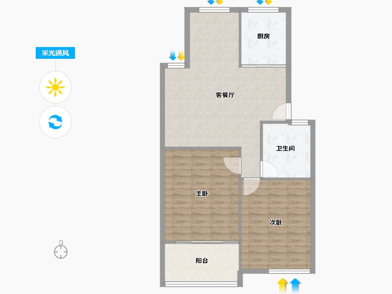 江苏省-无锡市-新桥花园-86.00-户型库-采光通风