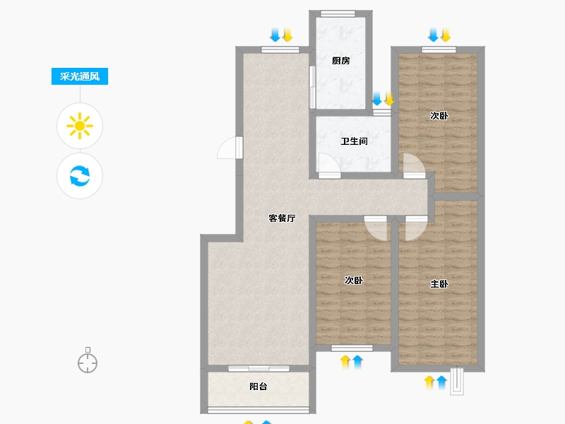 河南省-商丘市-珠江豪庭-100.00-户型库-采光通风