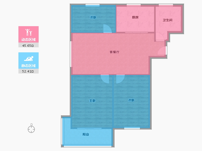 江苏省-无锡市-南湖家园-90.01-户型库-动静分区