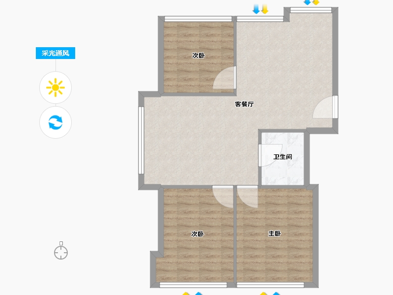 黑龙江省-佳木斯市-山水家园-80.00-户型库-采光通风