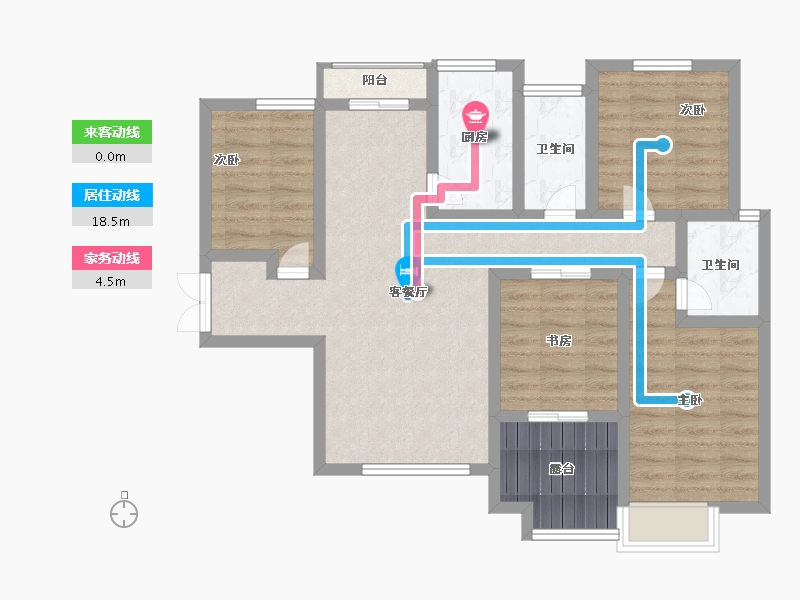 江苏省-宿迁市-人和小区-86.00-户型库-动静线