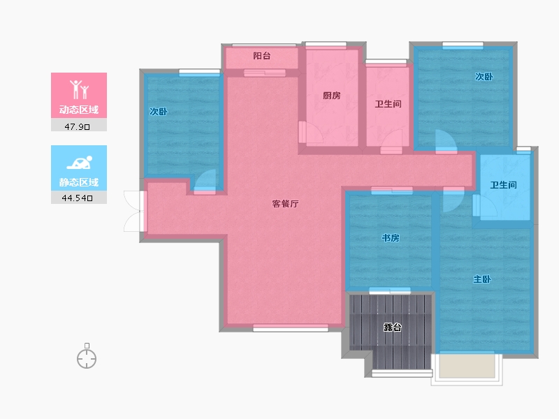 江苏省-宿迁市-人和小区-86.00-户型库-动静分区