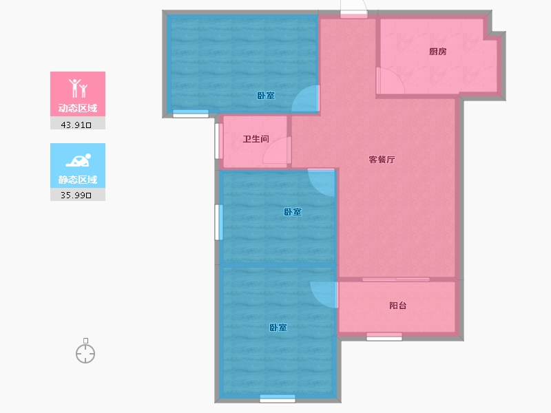 陕西省-咸阳市-金科世界城-72.68-户型库-动静分区