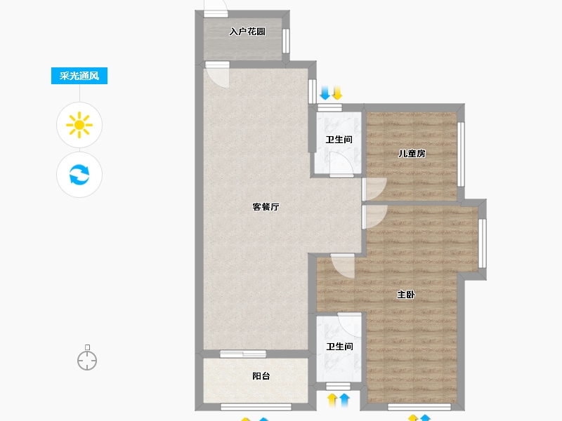 广东省-广州市-越秀-78.40-户型库-采光通风