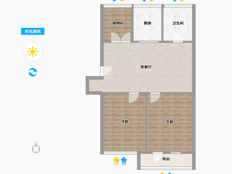 江苏省-苏州市-向阳小区-79.94-户型库-采光通风