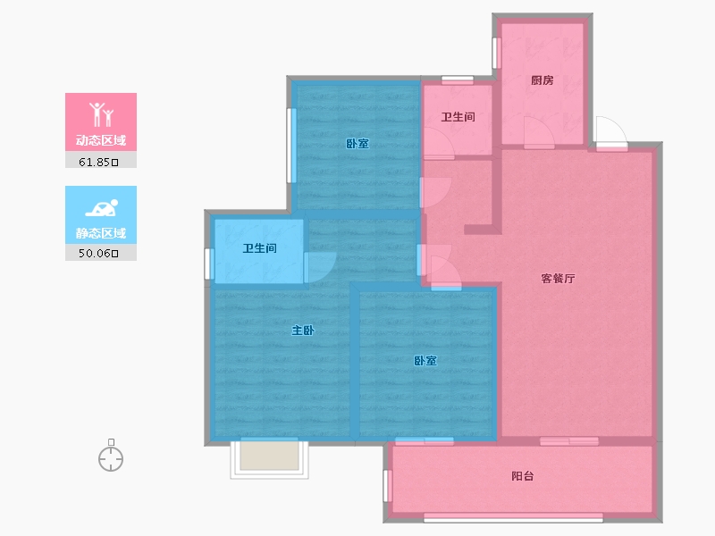 浙江省-杭州市-宝亿御景园-100.00-户型库-动静分区