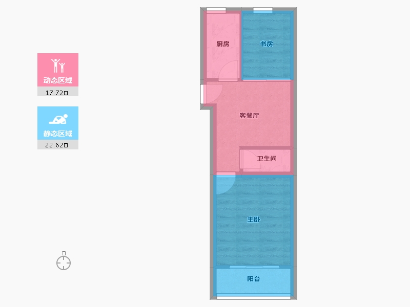 浙江省-杭州市-青春坊小区(公寓住宅)-35.57-户型库-动静分区