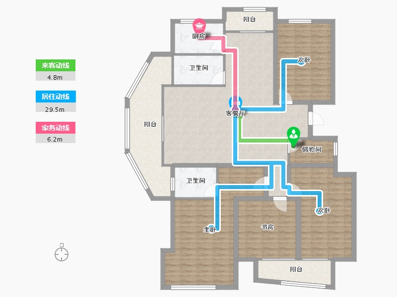 浙江省-杭州市-飞虹丁香花园-149.82-户型库-动静线