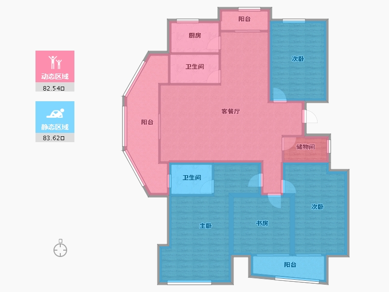 浙江省-杭州市-飞虹丁香花园-149.82-户型库-动静分区