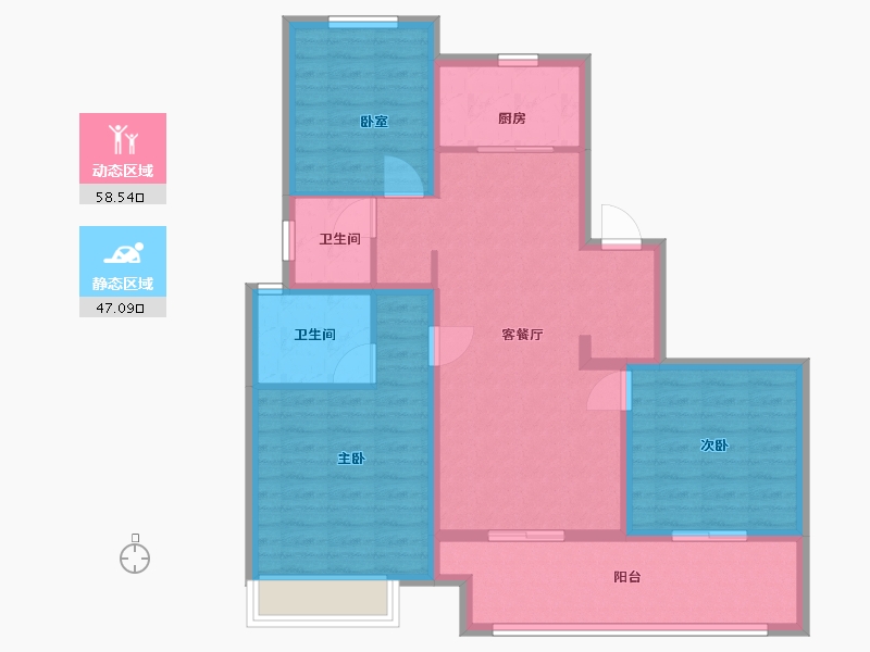 浙江省-台州市-城市之光-94.40-户型库-动静分区