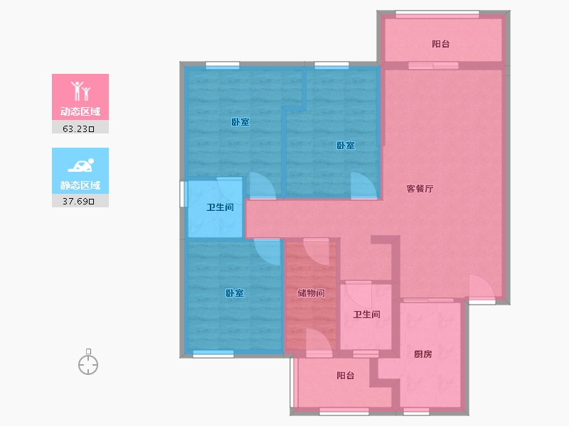 福建省-福州市-榕发夏荷郡-90.00-户型库-动静分区