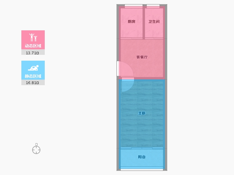 浙江省-杭州市-青春坊小区(公寓住宅)-26.93-户型库-动静分区