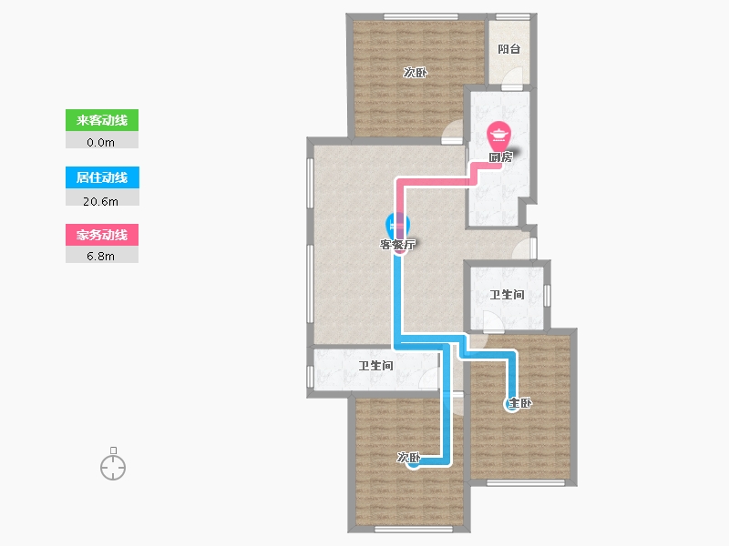 河北省-廊坊市-世嘉正园-130.07-户型库-动静线