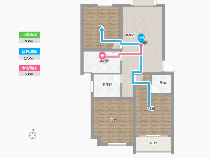 浙江省-杭州市-金域兰庭-82.03-户型库-动静线