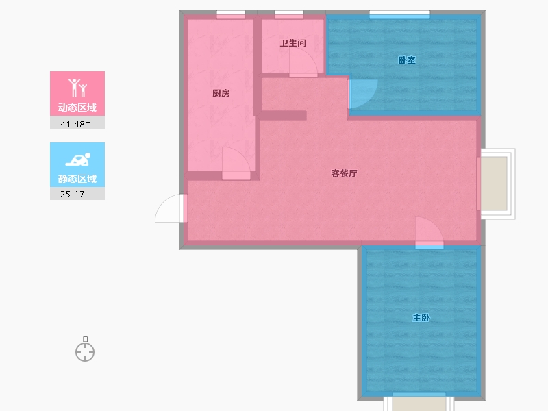 北京-北京市-首创伊林郡二期-67.37-户型库-动静分区