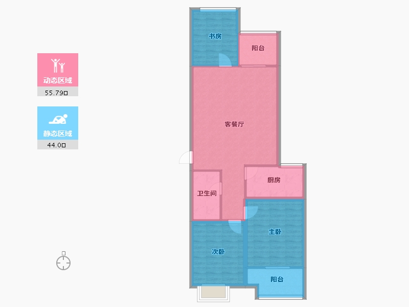 山东省-青岛市-融创维多利亚湾-90.17-户型库-动静分区