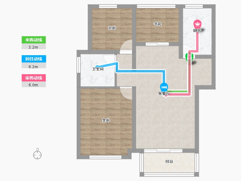 河北省-廊坊市-路劲阳光城-70.41-户型库-动静线