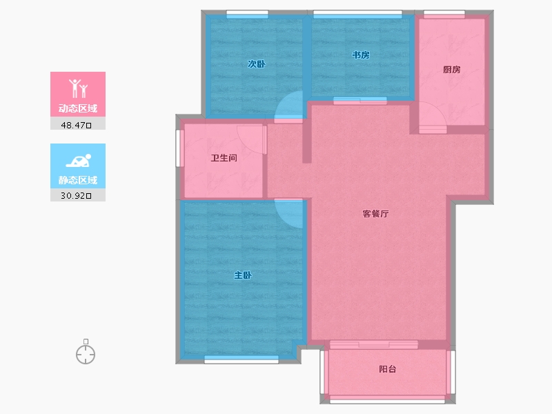 河北省-廊坊市-路劲阳光城-70.41-户型库-动静分区