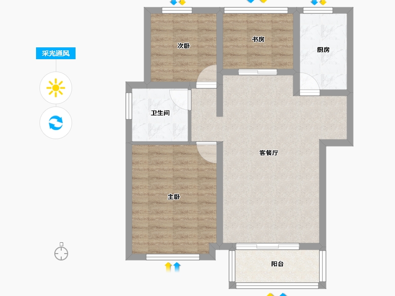 河北省-廊坊市-路劲阳光城-70.41-户型库-采光通风