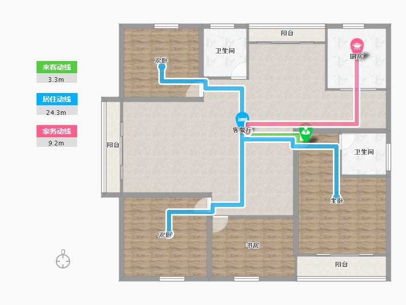 浙江省-杭州市-盛世嘉园(公寓住宅)-162.99-户型库-动静线