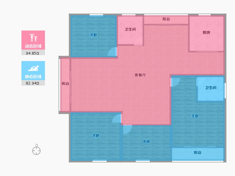 浙江省-杭州市-盛世嘉园(公寓住宅)-162.99-户型库-动静分区