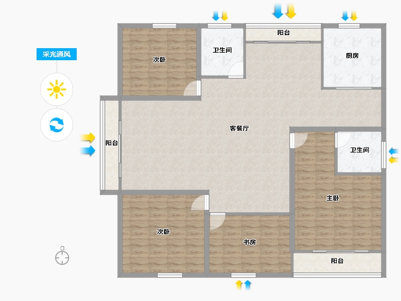 浙江省-杭州市-盛世嘉园(公寓住宅)-162.99-户型库-采光通风